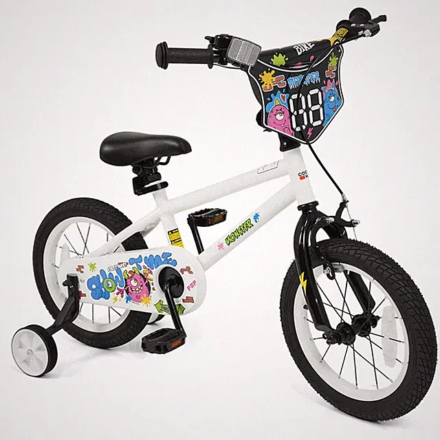 14 Inch Kids Bike w/Training Wheels, Dual Hand & Coaster Brakes, Adjustable Seat
