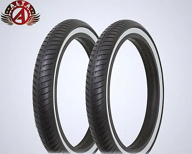 2 ALTA BICYCLE WIRE BEAD FAT CHOPPER TIRES 20 x 3.00 WHITEWALL SLICK RIDER TREAD