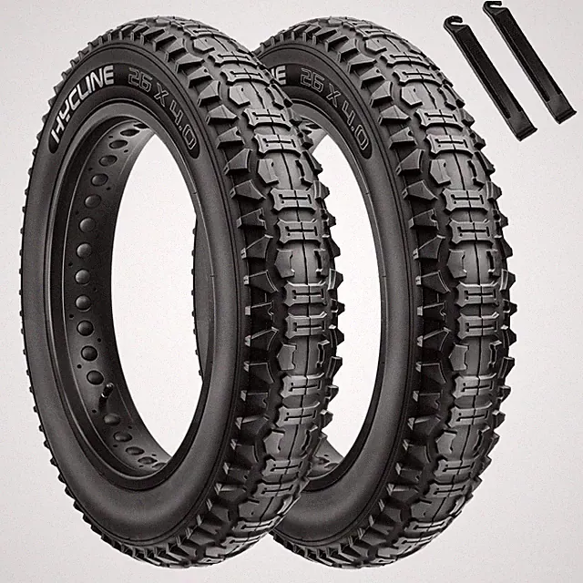 2-Pack 26x4.0 Fat Bike Tires: Hycline 26x4 Inch Folding Replacement