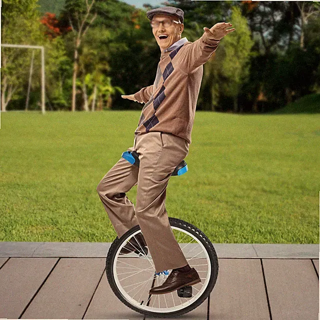 154lb Outdoor Wheel Unicycle Height Adjustable Free Standing Wheel Bike Unicycle