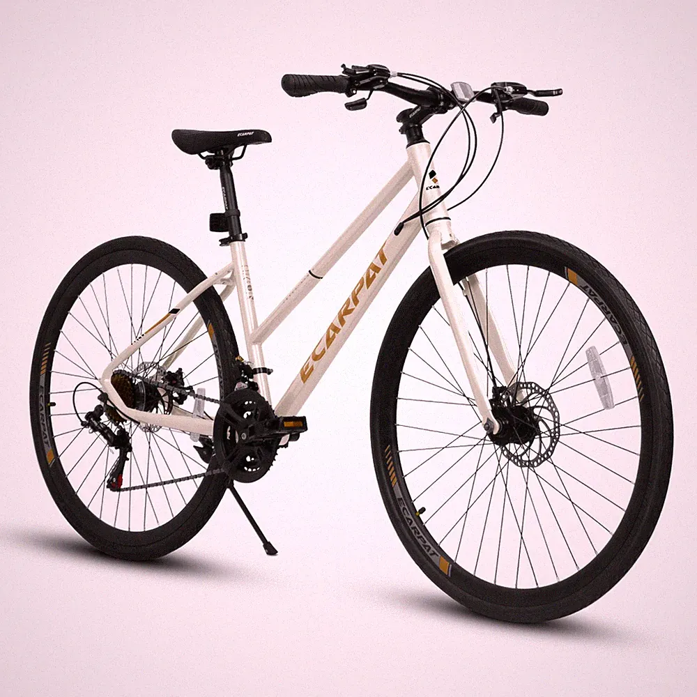 700C Road Bike with Aluminum Alloy Wheels, 21-Speed Gear System-White