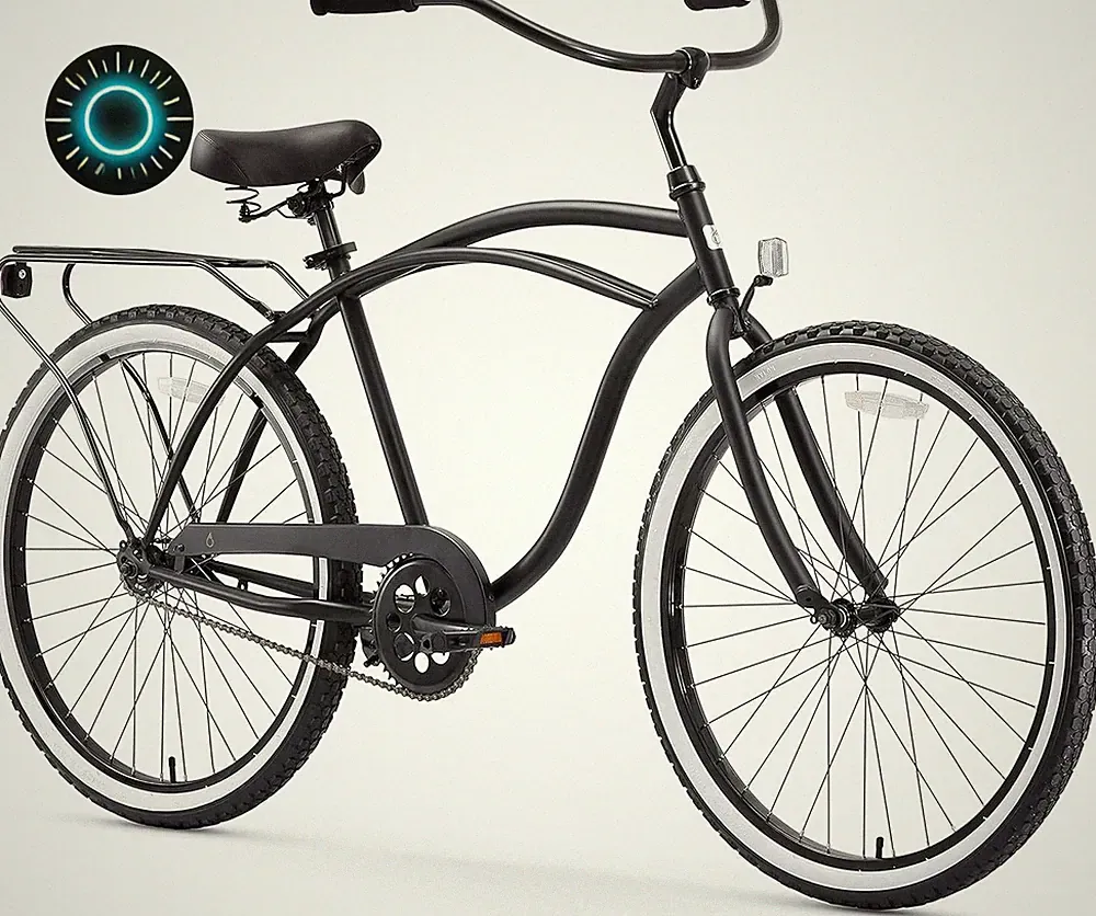 around the Block Men'S Beach Cruiser Bike Hybrid Bicycle with Rear Rack NEW