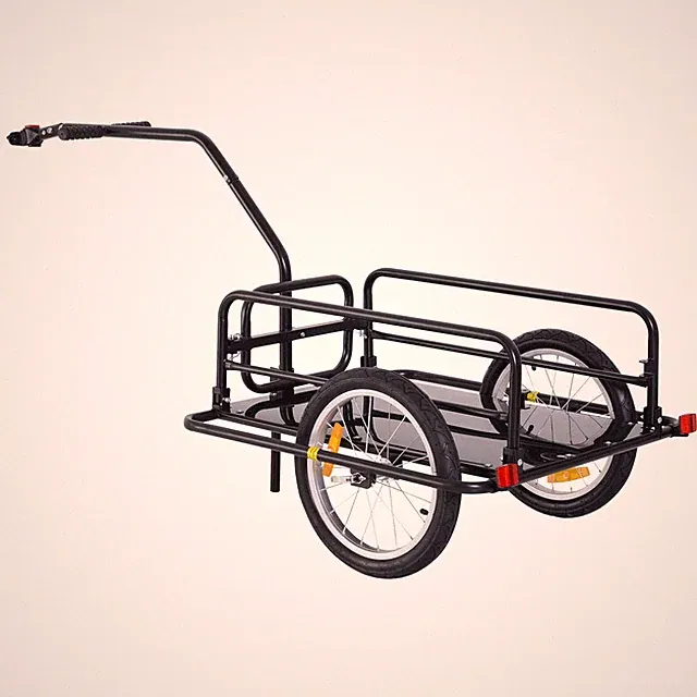 Bike Cargo Trailer Bicycle Wagon Cart with Storage Luggage Universal Hitch Black