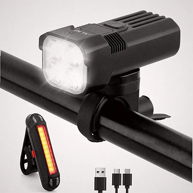 Bike Light for Night Riding,2000 Lumens Bicycle Front Headlight and Back Tail...