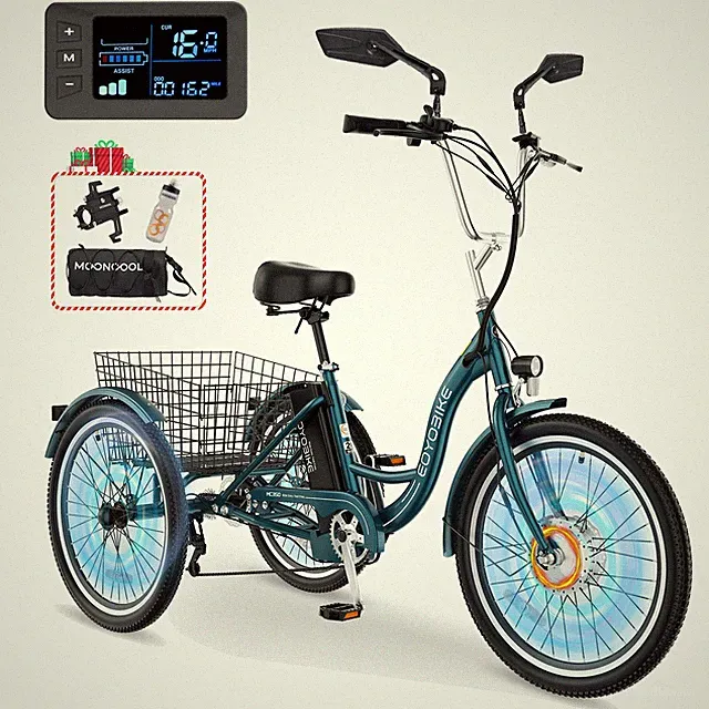 EOYOBIKE 350W Electric Bike for Women Men Seniors Motorized Adult Tricycle 24 In