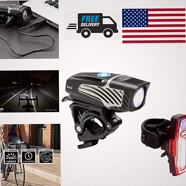 Lumina Micro 650 Lumen Bike Headlight and 110 Lumen Taillight USB Rechargeable