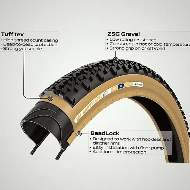 Panaracer GravelKing X1 Gravel Tire, 700x40C, Folding, Tubeless Ready, ZSG