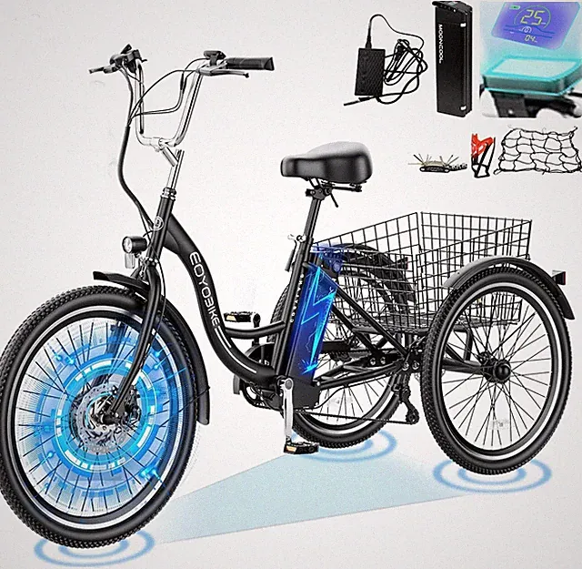 SLSY Electric Trike, 350W(Peak 700W) Electric Tricycle for Adults 26 in E Trike