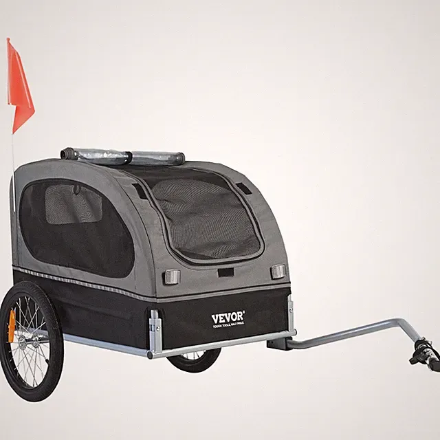 VEVOR Pet Bicycle Trailer Dog Cat Bike Carrier 88 lbs Load Water Resistant Steel
